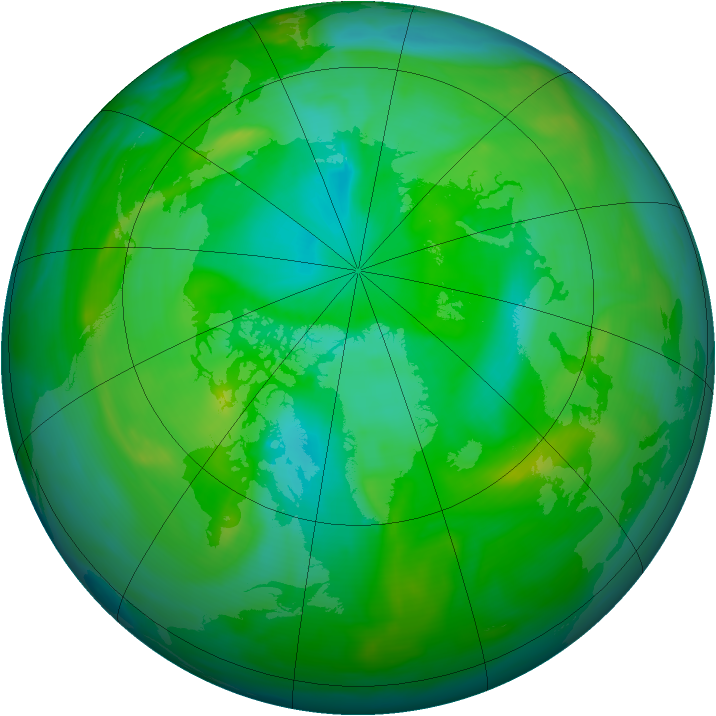 Arctic ozone map for 19 July 2005